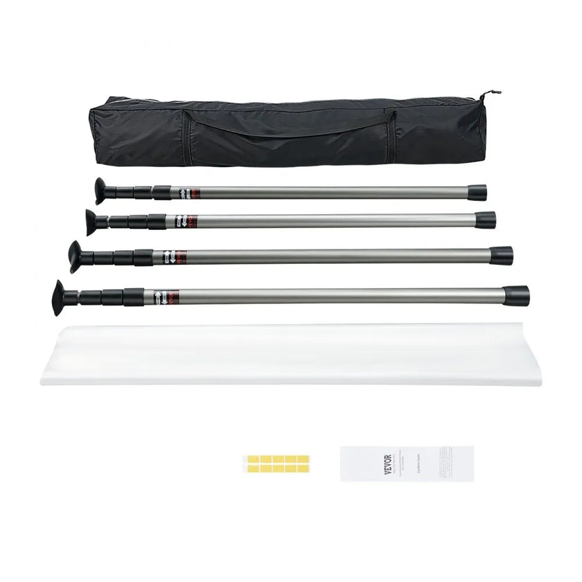 VEVOR Dust Barrier Poles 12 Ft with 4 Telescoping Poles Dust Barrier System