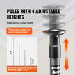 VEVOR Dust Barrier Poles, 12 Ft Barrier Poles, Dust Barrier System with 4 Telescoping Poles, Magnetic Zipper, Carry Bag and 32.8x13.12 Ft Plastic Film, for Interior Decoration, Painting