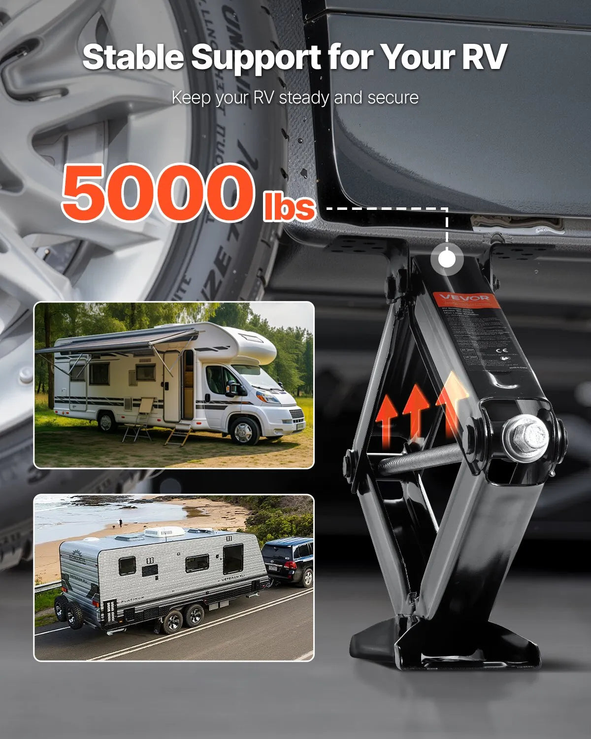 VEVOR RV Scissor Jacks 5000lbs 23.4in RV Stabilizer Leveling Scissor Jacks 2 Set