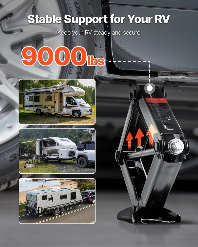 VEVOR RV Scissor Jacks 9000lbs 23.4in RV Stabilizer Leveling Scissor Jacks 2 Set