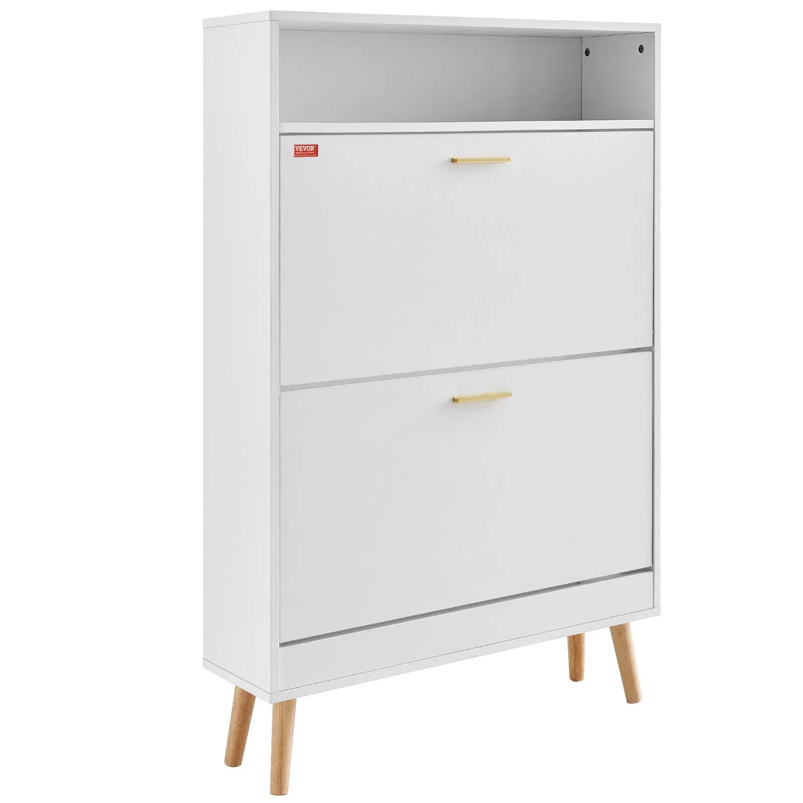 VEVOR Shoe Cabinet with 2 Flip Drawers, Shoe Storage Cabinet for Entryway, Free Standing Shoe Storage Organizer with Top Storage Cubby for Heels, Boots, Slippers in Hallway, Living Room