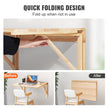 VEVOR Wall Mounted Folding Table, Wall Mounted Drop Leaf Tables, Solid Wood Floating Desk for Dining, Laundry Room, Office, 31.5