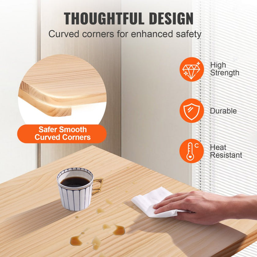 VEVOR Wall Mounted Folding Table, Wall Mounted Drop Leaf Tables, Solid Wood Floating Desk for Dining, Laundry Room, Office, 31.5
