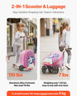 VEVOR Ride-on Luggage 20-inch Kids Scooter Suitcase with Flash Wheels Purple