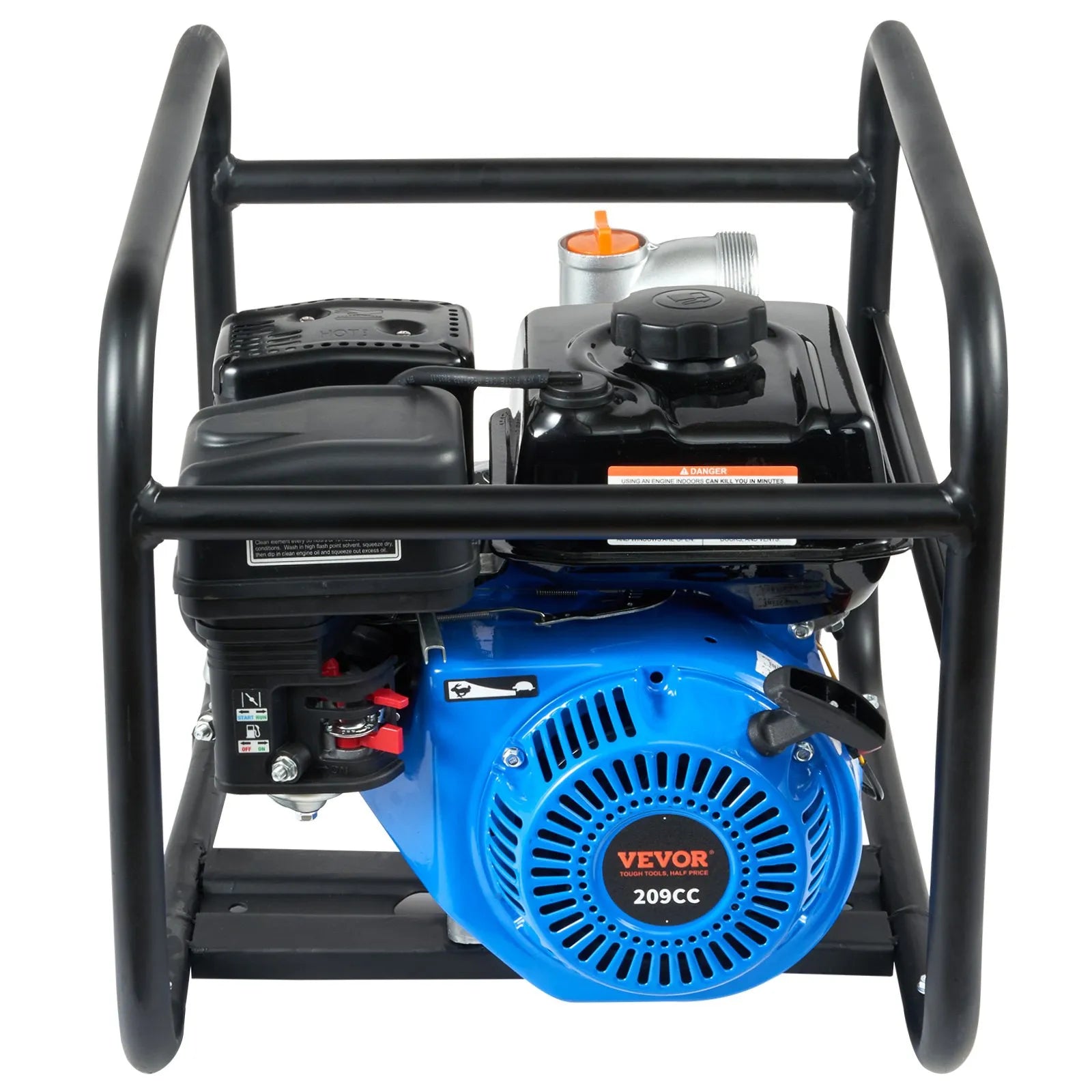 VEVOR Gasoline Engine Water Pump Gas Powered Transfer Pump 2 in 6.5HP 4-Stroke