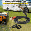 VEVOR Generator Cord, 15FT Generator Power Cord with Plug in & Out Pin of Inlet Box Side, 50AMP SS2-50R/CS6375 Style Inlets Cable, 12000W Extension Cord, 125/250V Power Tested to UL Standards