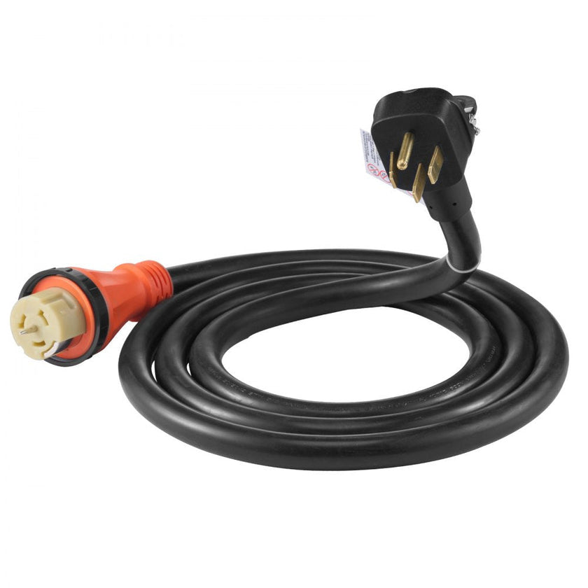 VEVOR Generator Cord, 15FT Generator Power Cord with Plug in & Out Pin of Inlet Box Side, 50AMP SS2-50R/CS6375 Style Inlets Cable, 12000W Extension Cord, 125/250V Power Tested to UL Standards