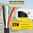 25' 50A RV Camp Power Cord Generator Cord 6/3 + 8/1 AWG NEMA 14-50P to Bare Wire