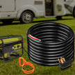 25' 50A RV Camp Power Cord Generator Cord 6/3 + 8/1 AWG NEMA 14-50P to Bare Wire