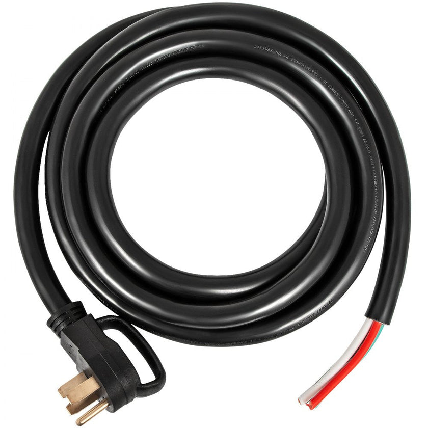 25' 50A RV Camp Power Cord Generator Cord 6/3 + 8/1 AWG NEMA 14-50P to Bare Wire
