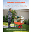 VEVOR Wheelbarrow Cart 2 Wheels Garden Dump Cart 397 lbs Yard Utility Cart