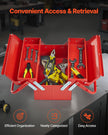 VEVOR Tool Box 14-inch 2-Tier 3-Tray Folding Cantilever Toolbox with Handle
