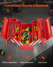 VEVOR Tool Box 18-inch 3-Tier 5-Tray Folding Cantilever Toolbox with Handle