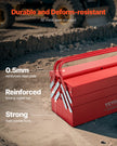 VEVOR Tool Box 18-inch 3-Tier 5-Tray Folding Cantilever Toolbox with Handle