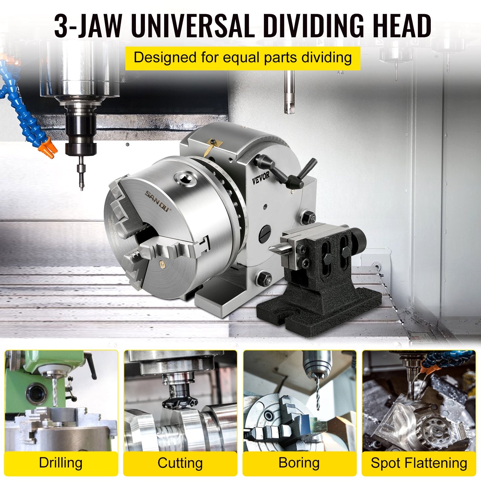 VEVOR Dividing Head BS-1 Dividing Head Set 6