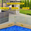 VEVOR Fire Pit Wind Guard 21 x 21 x 6 Inch Glass Flame Guard, Rectangle 5/16 Inch Thickness Glass Wind Guard Fence with Non-Slip Feet Clear Tempered Glass, for Propane, Gas, Fire Pits Pan/Table