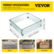 VEVOR Fire Pit Wind Guard 21 x 21 x 6 Inch Glass Flame Guard, Rectangle 5/16 Inch Thickness Glass Wind Guard Fence with Non-Slip Feet Clear Tempered Glass, for Propane, Gas, Fire Pits Pan/Table