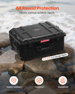 VEVOR 3.5 Cu.ft Weatherproof Hard Case Rolling Wheels & Retractable Handle Black