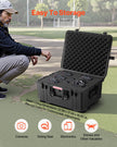 VEVOR 3.5 Cu.ft Weatherproof Hard Case Rolling Wheels & Retractable Handle Black