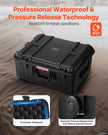 VEVOR 3.5 Cu.ft Weatherproof Hard Case Rolling Wheels & Retractable Handle Black