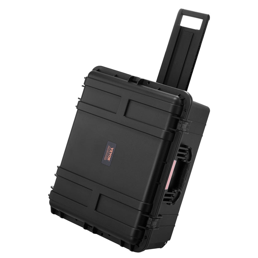 VEVOR 3.5 Cu.ft Weatherproof Hard Case Rolling Wheels & Retractable Handle Black