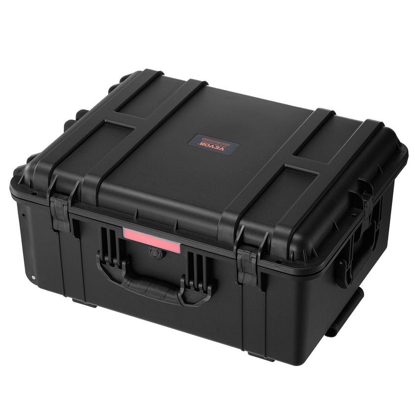 VEVOR 3.5 Cu.ft Weatherproof Hard Case Rolling Wheels & Retractable Handle Black