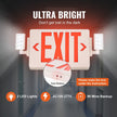 VEVOR LED Exit Sign with Emergency Lights, Two Heads Emergency Exit Light with Battery Backup, Combo Red Letter Fire Exit Lighting, Commercial Exit Signs for Business, White Tested to UL Standards