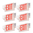 VEVOR LED Exit Sign with Emergency Lights, Two Heads Emergency Exit Light with Battery Backup, Combo Red Letter Fire Exit Lighting, Commercial Exit Signs for Business, White Tested to UL Standards