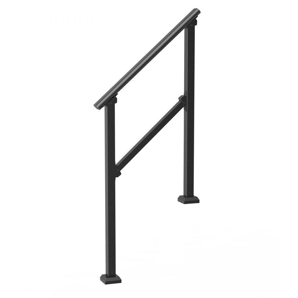 VEVOR 2-3 Handrails for Outdoor for Seniors Porch Deck Black Square Tube Steel