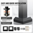VEVOR Outdoor Handrails for 2-3 Step Stairs Black Square Tube Easy Install