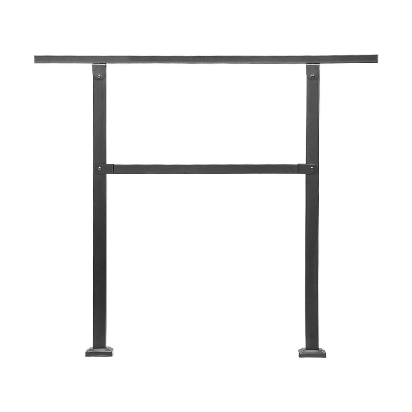 VEVOR Outdoor Handrails for 2-3 Step Stairs Black Square Tube Easy Install