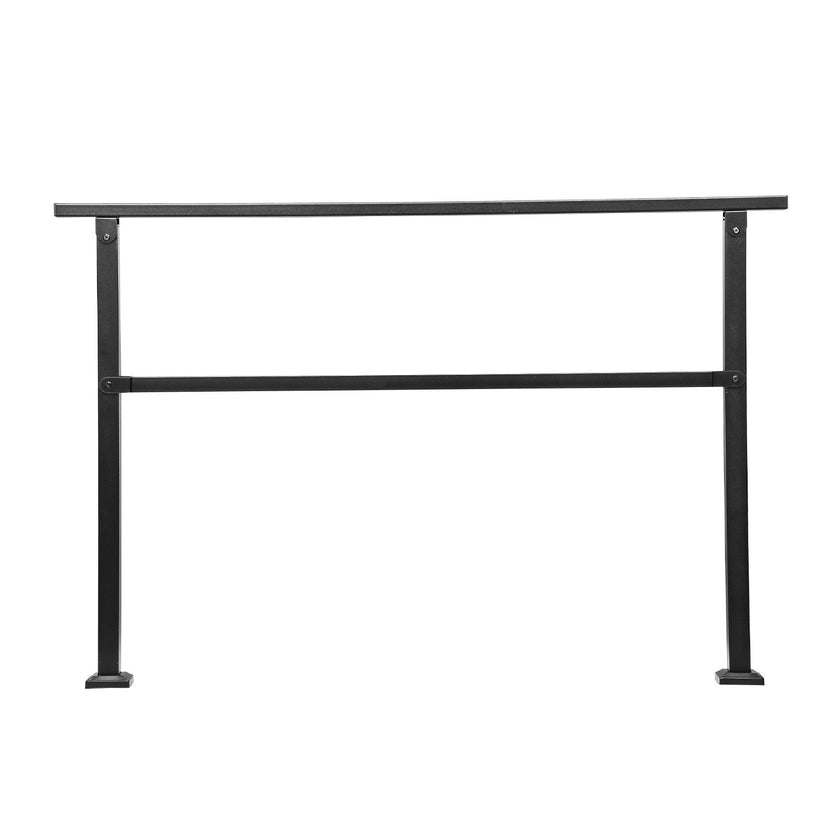 VEVOR Outdoor Handrails for 4-5 Step Stairs Black Square Tube Easy Install