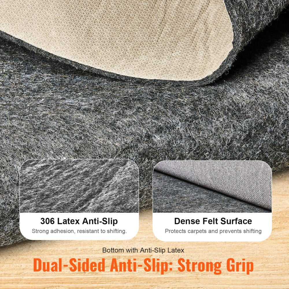 VEVOR Non Slip Rug Pad Gripper 9' x 12' Carpet Mat 0.24