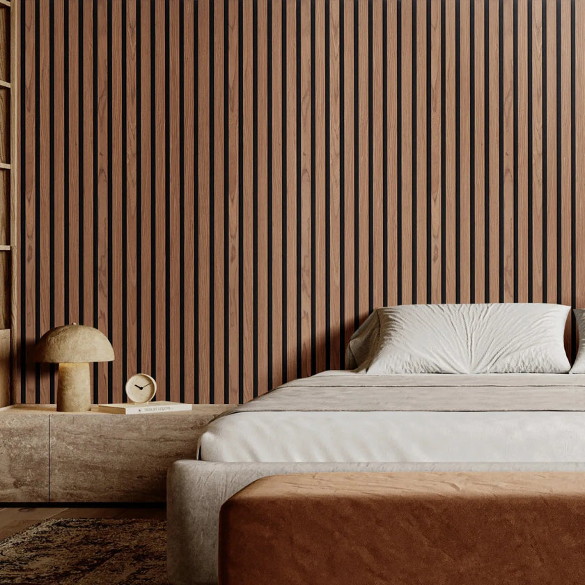 VEVOR Wood Slat Acoustic Panels 7.9 x 94.5 inch for Modern Wall Decor Walnut