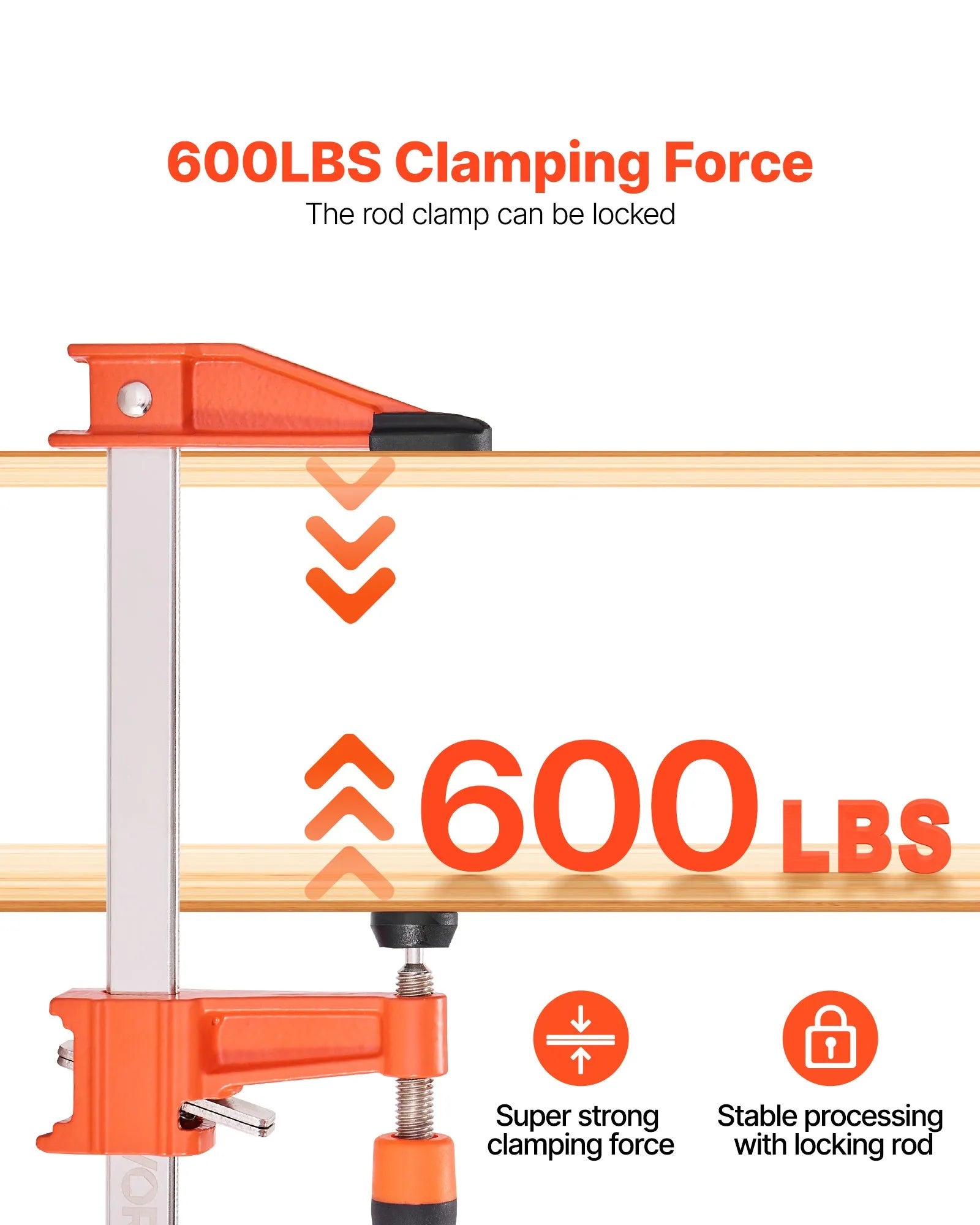 VEVOR Bar Clamps for Woodworking 2-Pack 6 inch 2-Pack 12 inch Lockable F Clamp