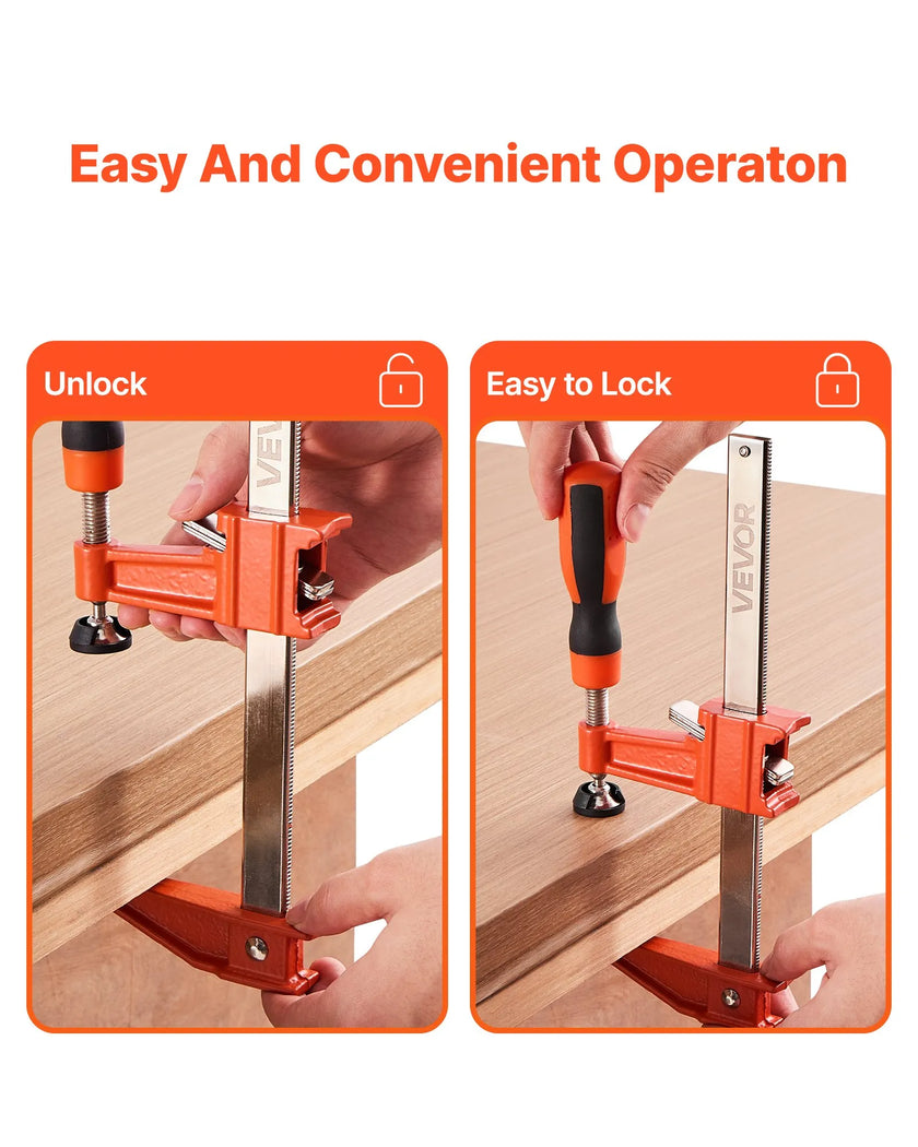VEVOR Bar Clamps for Woodworking 2-Pack 6 inch 2-Pack 12 inch Lockable F Clamp