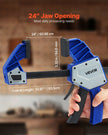 VEVOR Bar Clamps for Woodworking 2-Pack 24 inch One-Handed Clamp/Spreader 340lbs