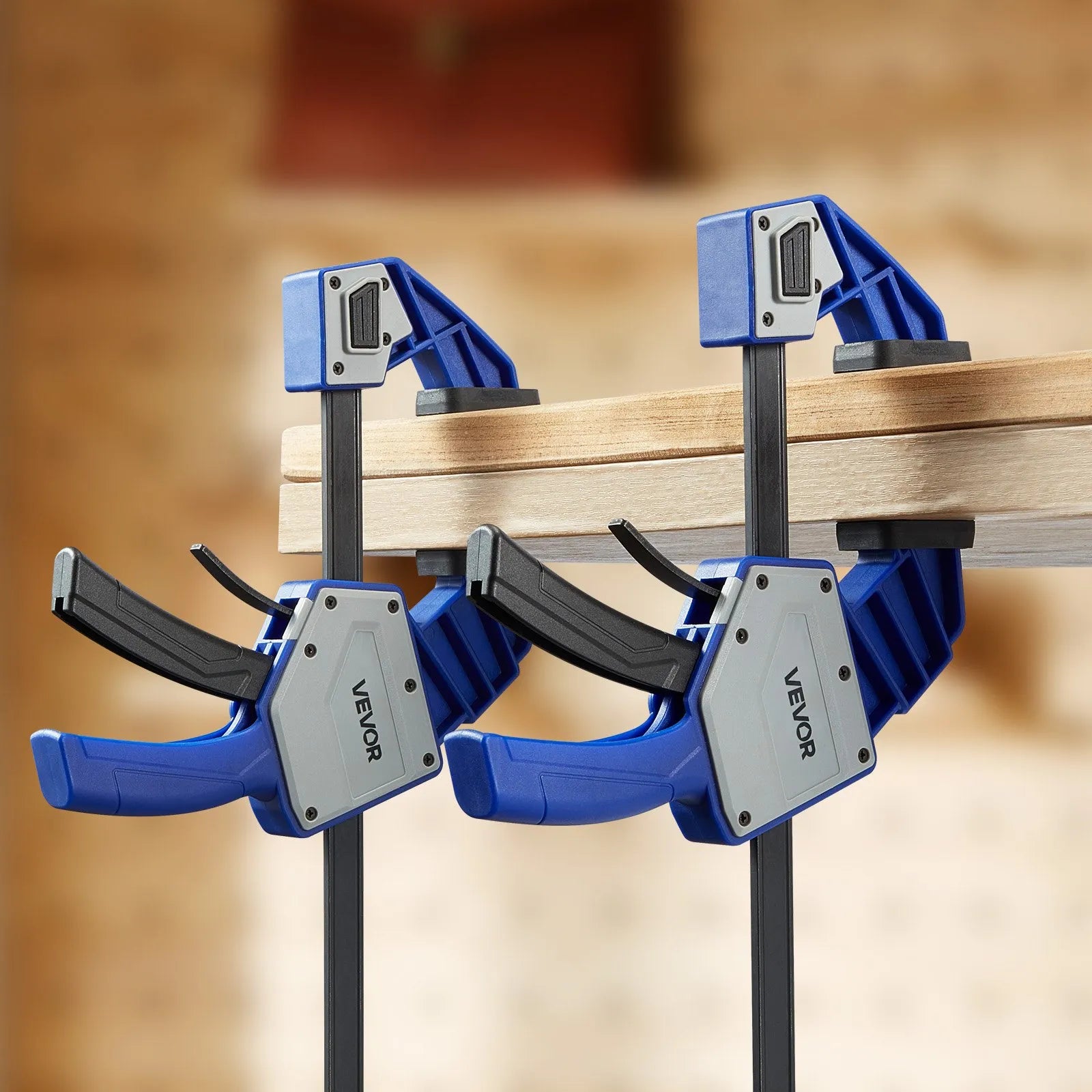 VEVOR Bar Clamps for Woodworking 2-Pack 24 inch One-Handed Clamp/Spreader 340lbs