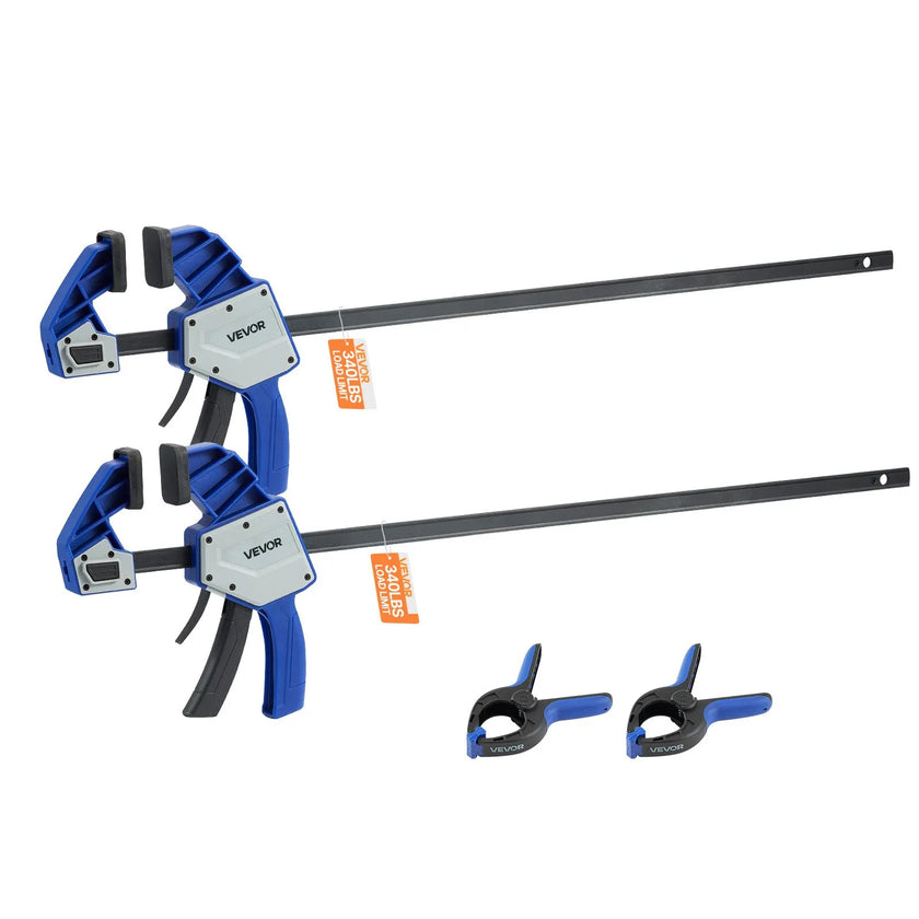 VEVOR Bar Clamps for Woodworking 2-Pack 24 inch One-Handed Clamp/Spreader 340lbs