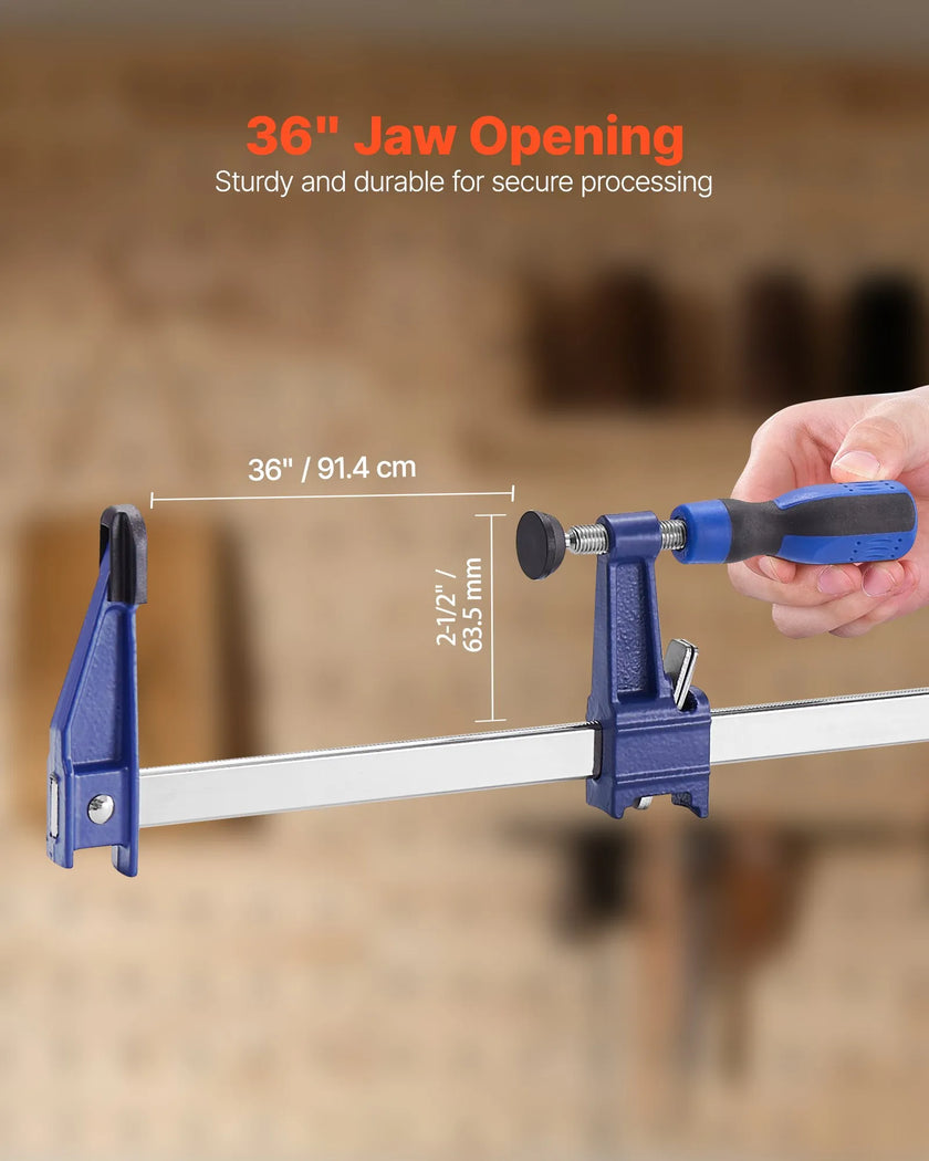 VEVOR Bar Clamps for Woodworking 4-Pack 36 in Opening Lockable F Clamp Cast Iron