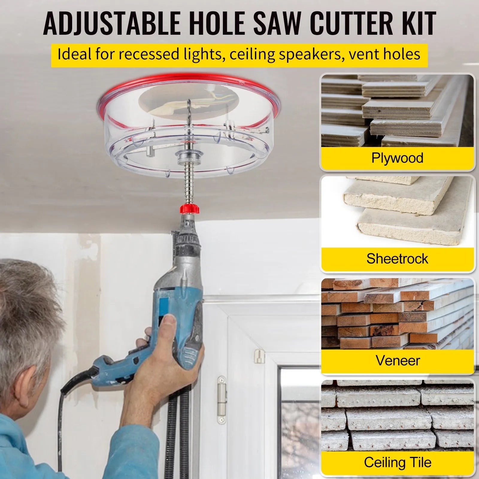 VEVOR Adjustable Hole Saw Cutter Kit, 1-5/8\
