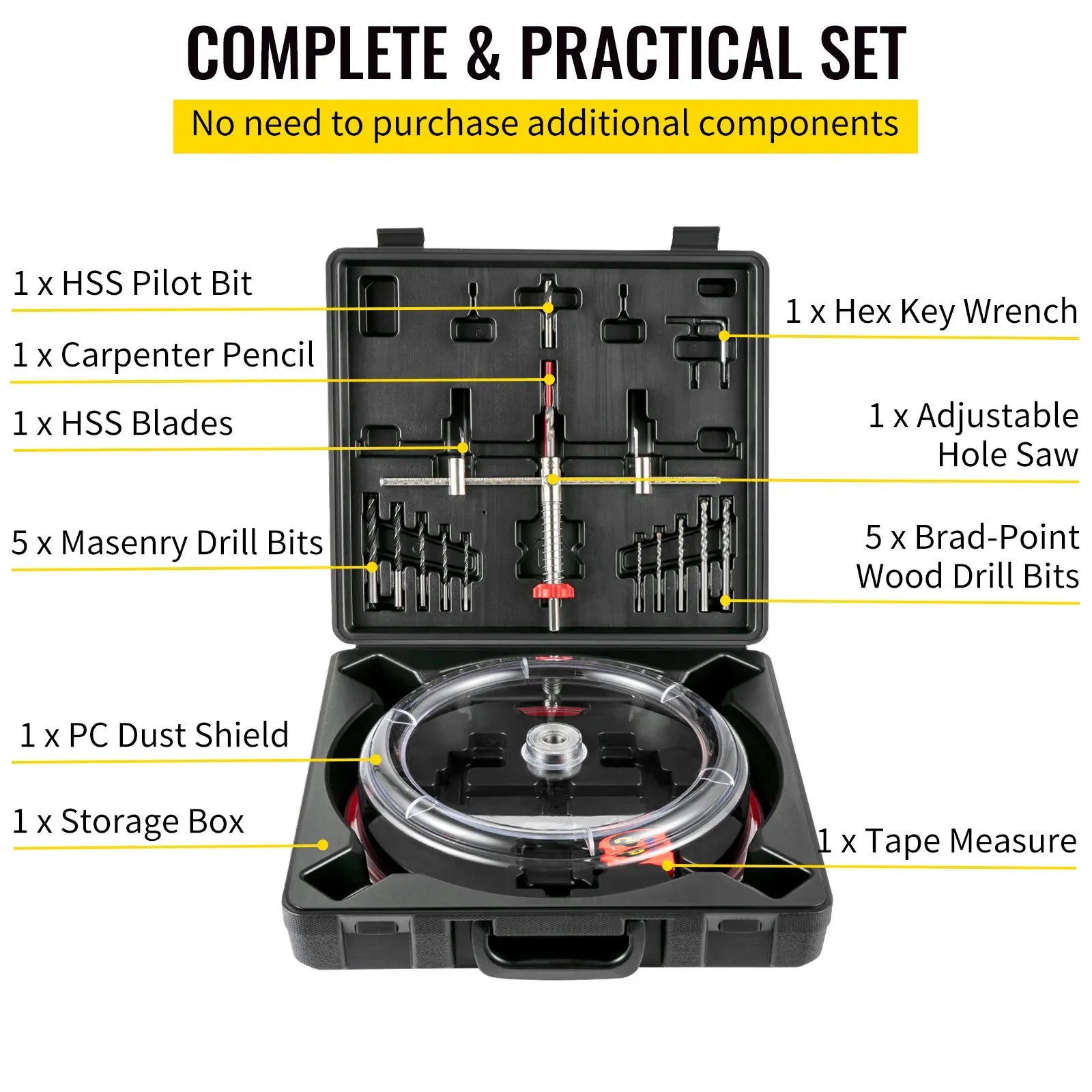 VEVOR Adjustable Hole Saw Cutter Kit, 1-5/8\