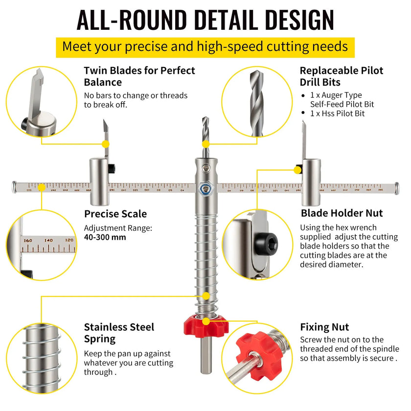 VEVOR Adjustable Hole Saw Cutter Kit, 1-5/8\