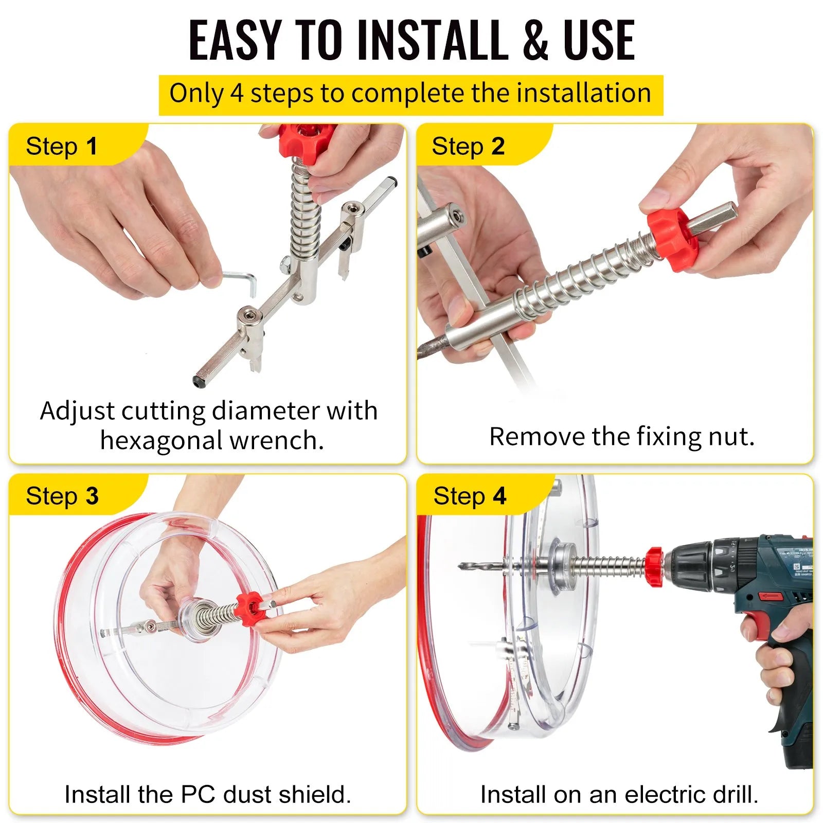 VEVOR Adjustable Hole Saw Cutter Kit, 1-5/8\