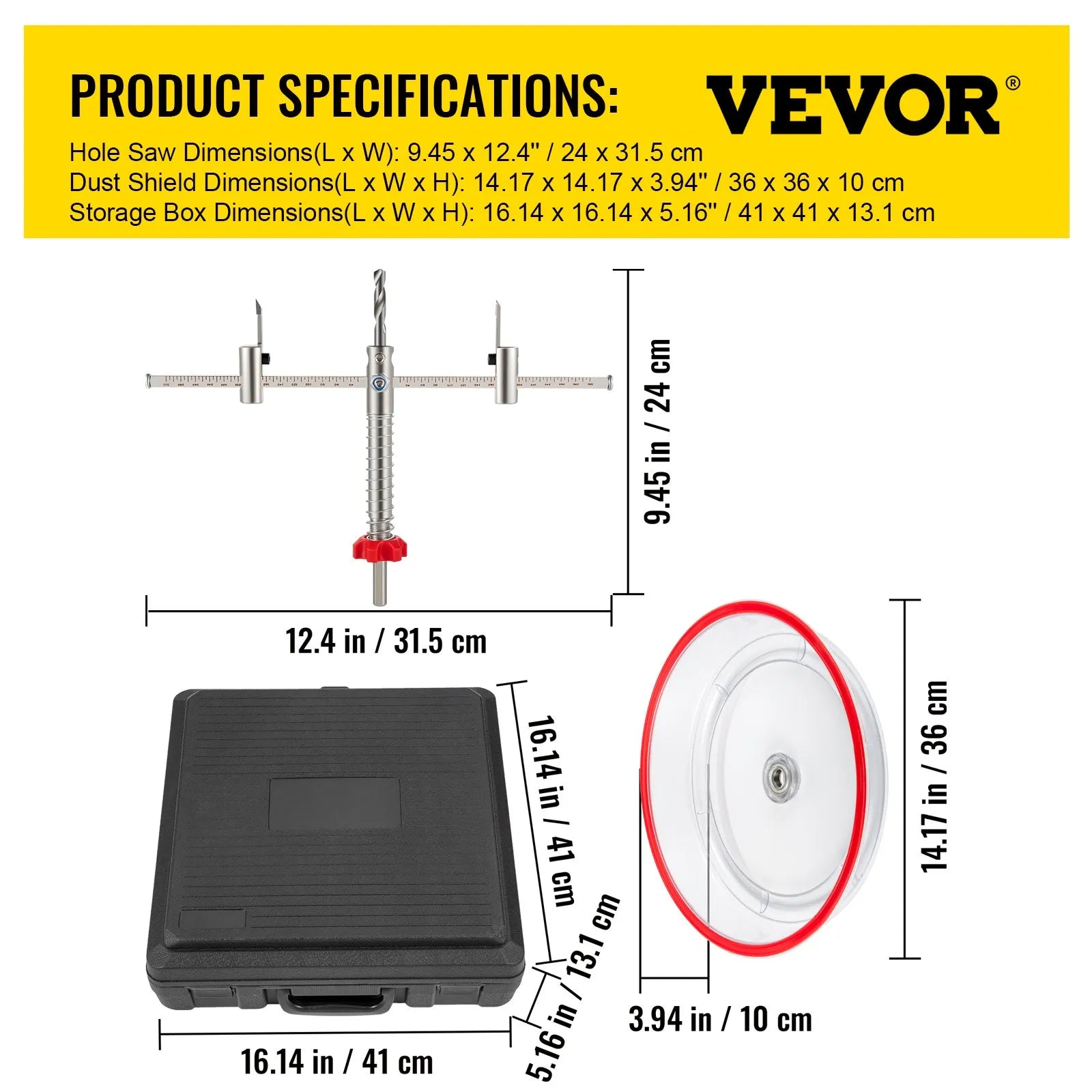 VEVOR Adjustable Hole Saw Cutter Kit, 1-5/8\