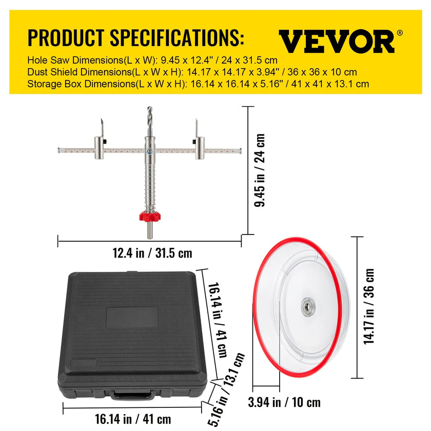 VEVOR Adjustable Hole Saw Cutter Kit, 1-5/8\