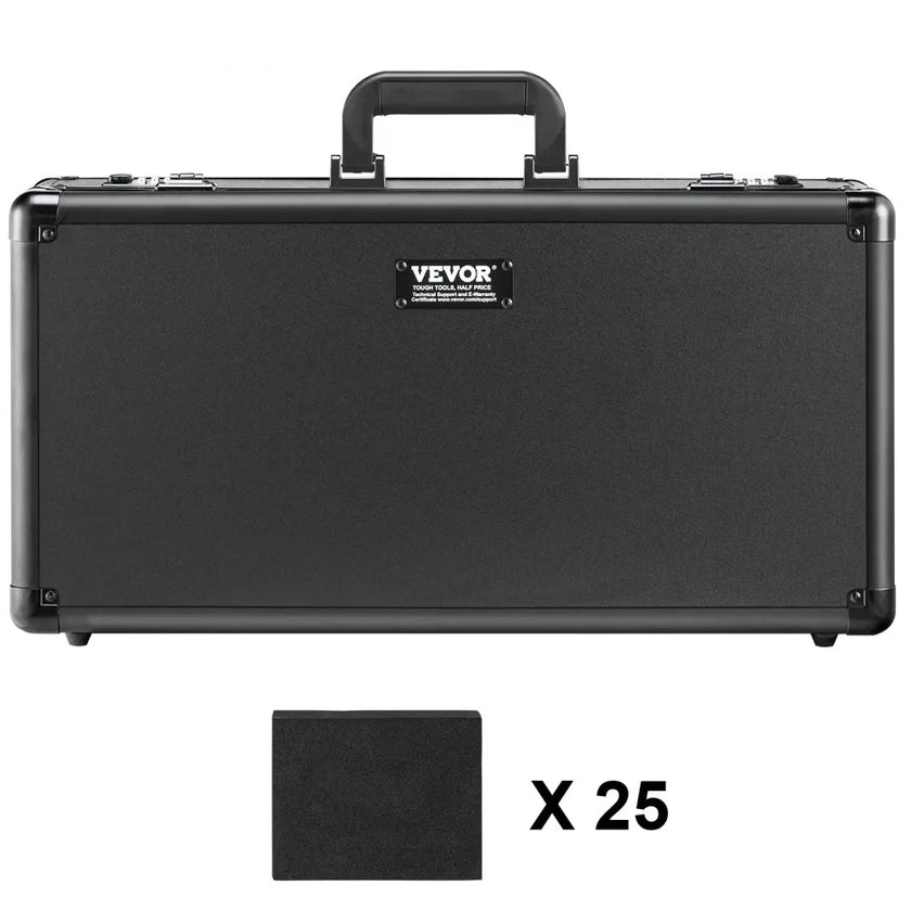 VEVOR Graded Card Storage Box, 5 Slots, Graded Sports Cards Holder Carrying Case with Coded Lock Foam Dividers, for 162 PSA Graded Cards 115 BGS Cards 130 SGC Cards 585 Top Loaders or 999+ Loose Cards