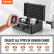 VEVOR Graded Card Storage Box, 4 Slots, Graded Sports Cards Holder Carrying Case with Key Lock Foam Dividers, for 108 PSA Graded Cards 76 BGS Cards 84 SGC Cards 388 Top Loaders or 999+ Loose Cards