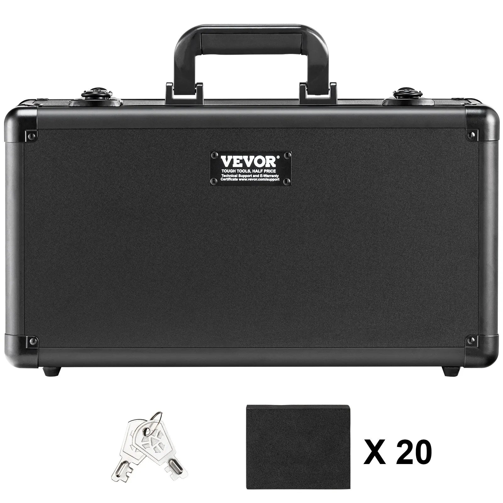 VEVOR Graded Card Storage Box, 4 Slots, Graded Sports Cards Holder Carrying Case with Key Lock Foam Dividers, for 108 PSA Graded Cards 76 BGS Cards 84 SGC Cards 388 Top Loaders or 999+ Loose Cards
