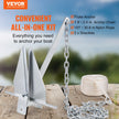 VEVOR Anchor Kit, 13 LBS Hot-Dipped Galvanized Steel Anchor with 7.9' Chain, 101' Rope and Two 0.4